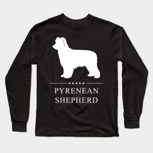 Pyrenean Shepherd Dog White Silhouette Long Sleeve T-Shirt